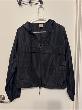 No Boundaries Black Hooded Windbreaker Jacket